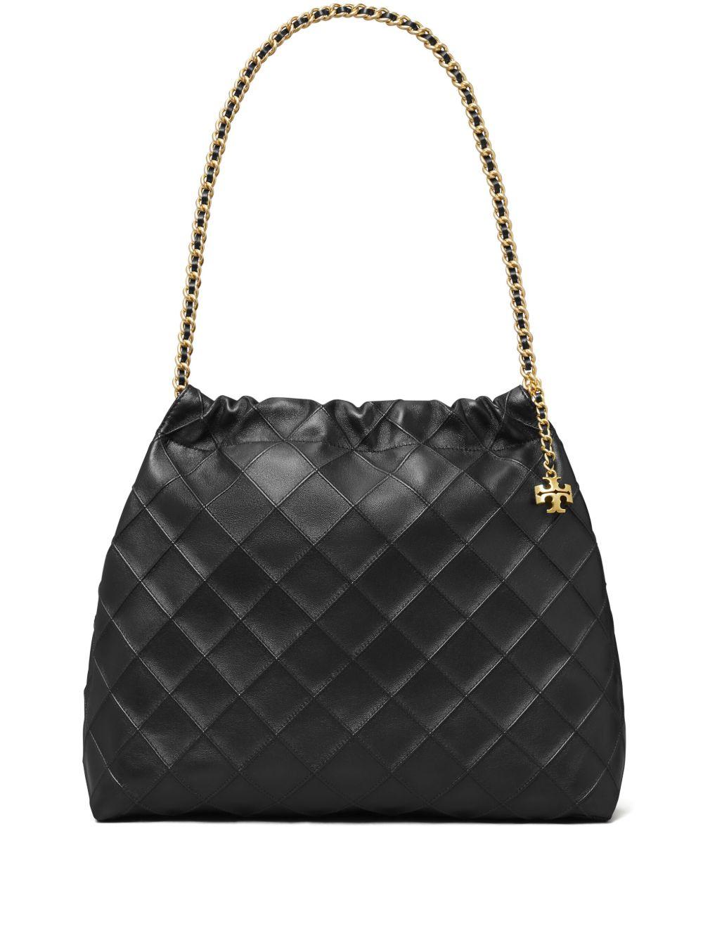 TORY BURCH Borsa a spalla 'Fleming Hobo' in pelle nera 