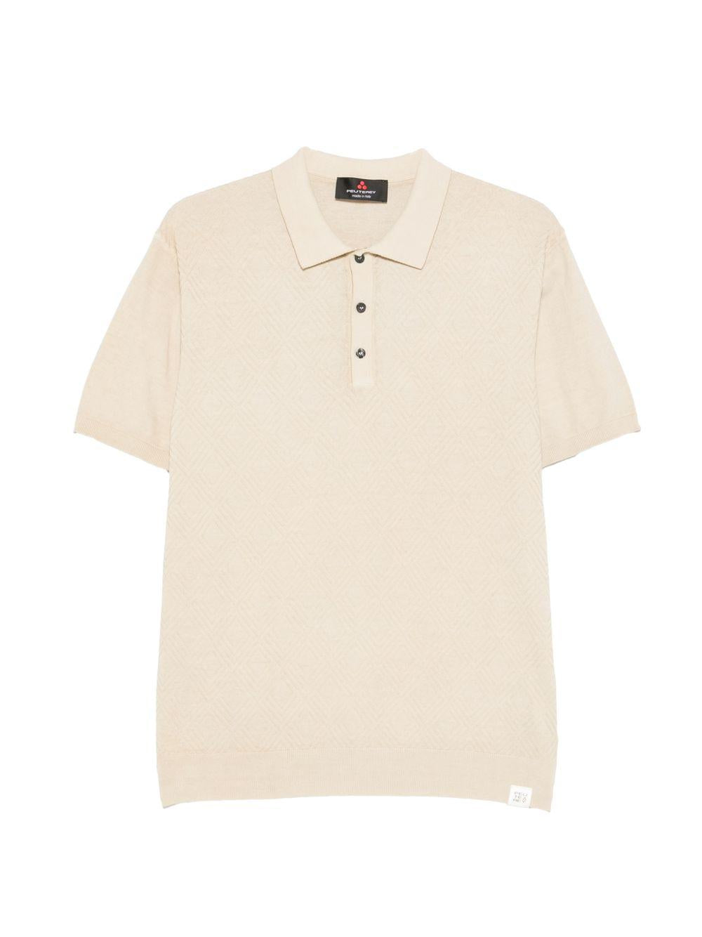 PEUTEREY Polo Correboi in cotone beige 