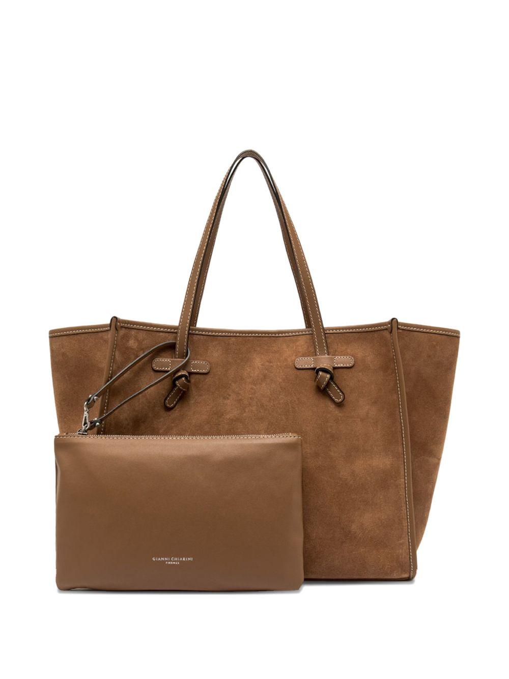 GIANNI CHIARINI Borsa shopping Marcella in camoscio marrone 
