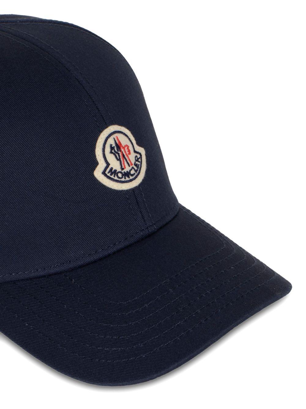MONCLER Cappello da baseball in gabardine blu navy 