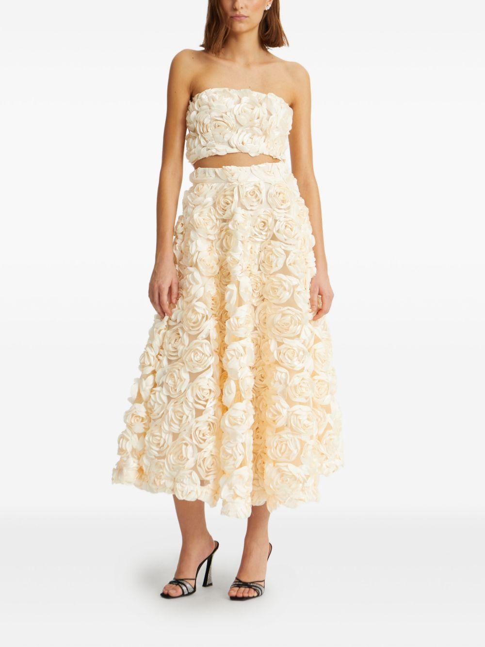 ROTATE Gonna midi con rose applicate 