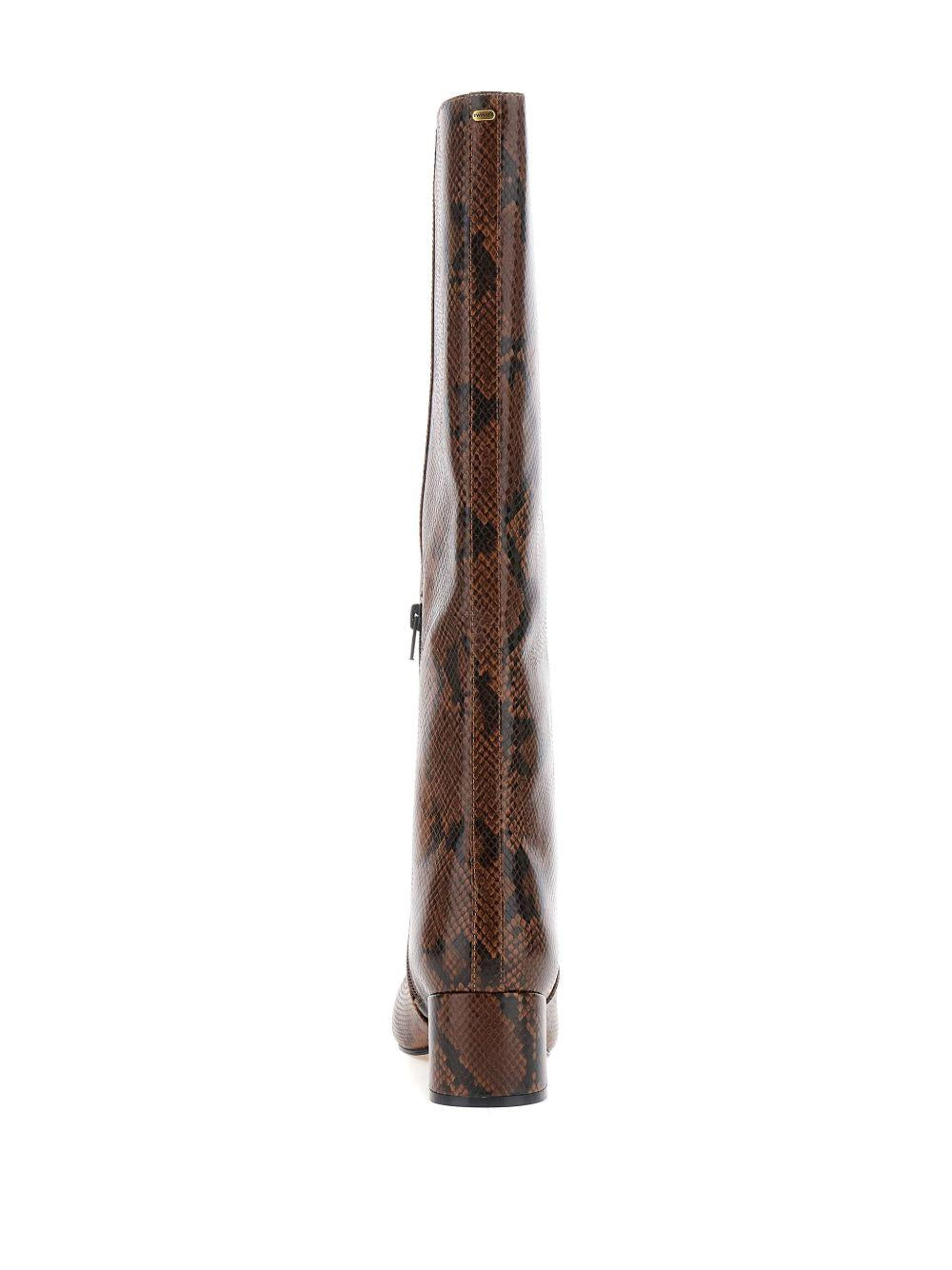 TWINSET Stivali alti con tacco effetto pitonato 