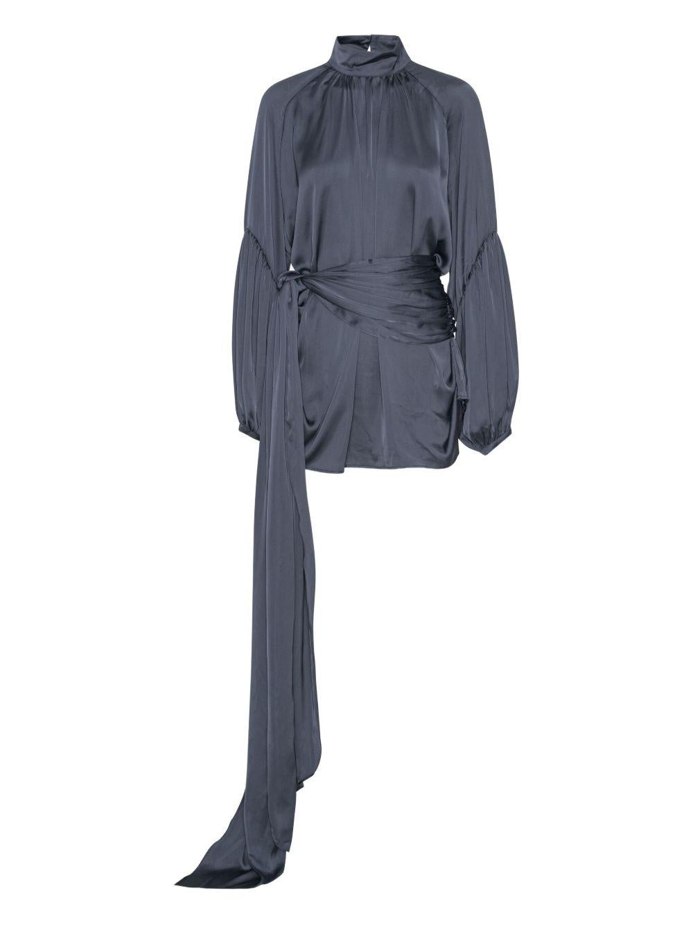 ROTATE Abito corto con cinturino in raso 