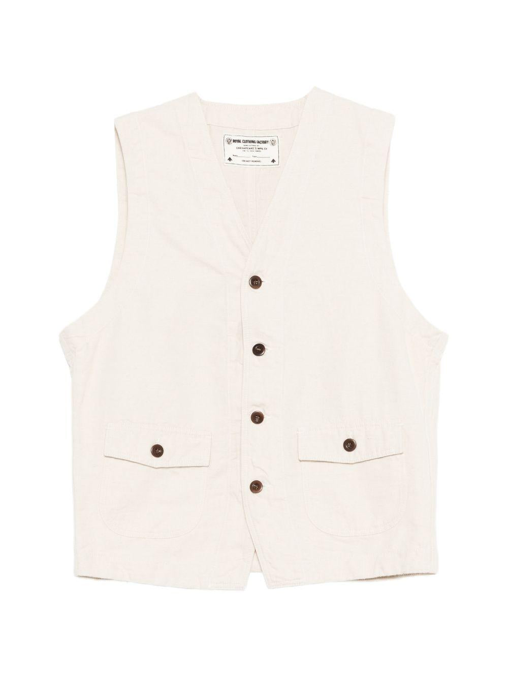 CHESAPEAKES Gilet beige con tasche 