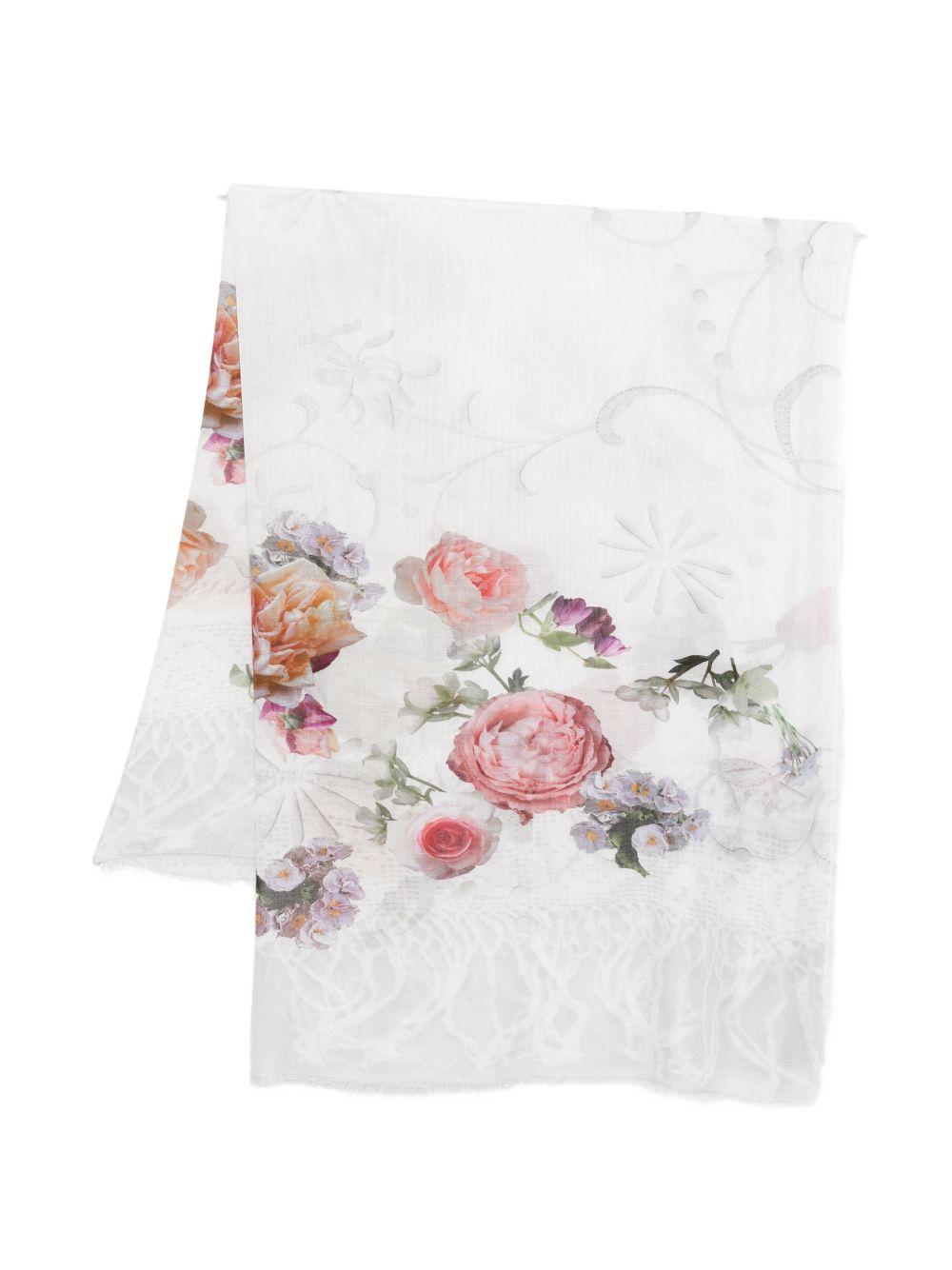 FALIERO SARTI Foulard Fosca con decorazione fiori 