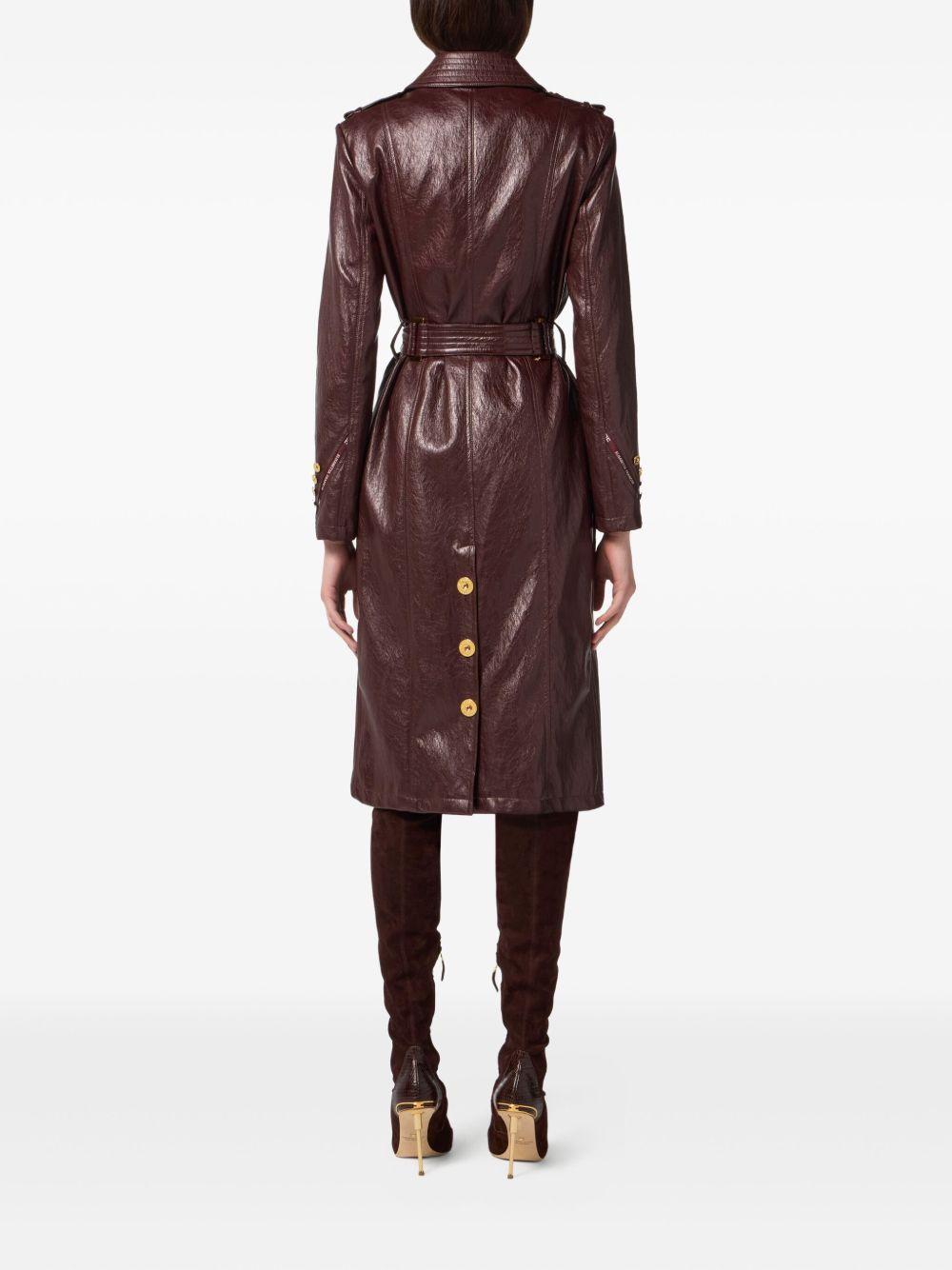 ELISABETTA FRANCHI Trench in pelle borgogna 