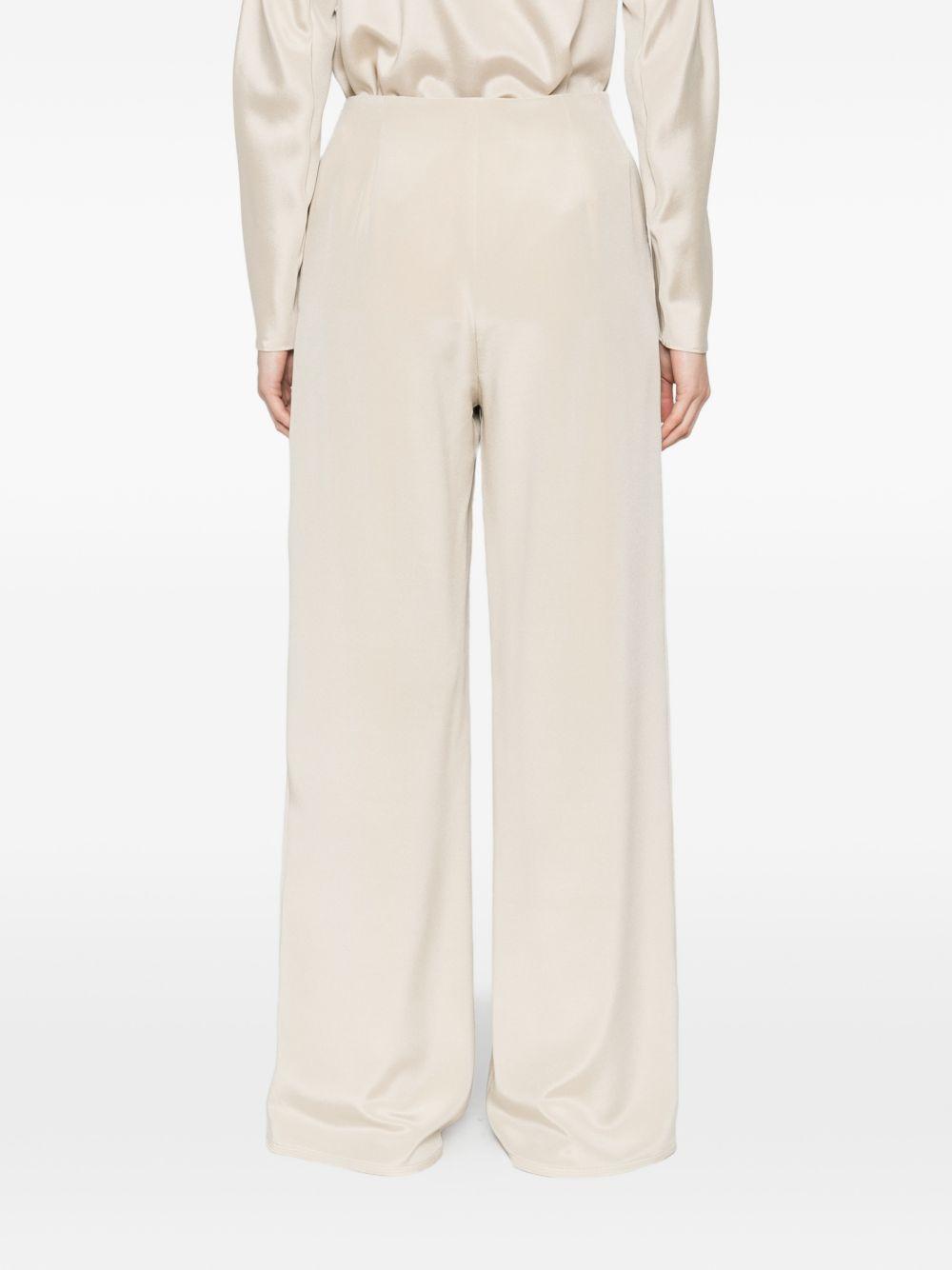 MAX MARA Pantaloni Palde in seta beige svasati 