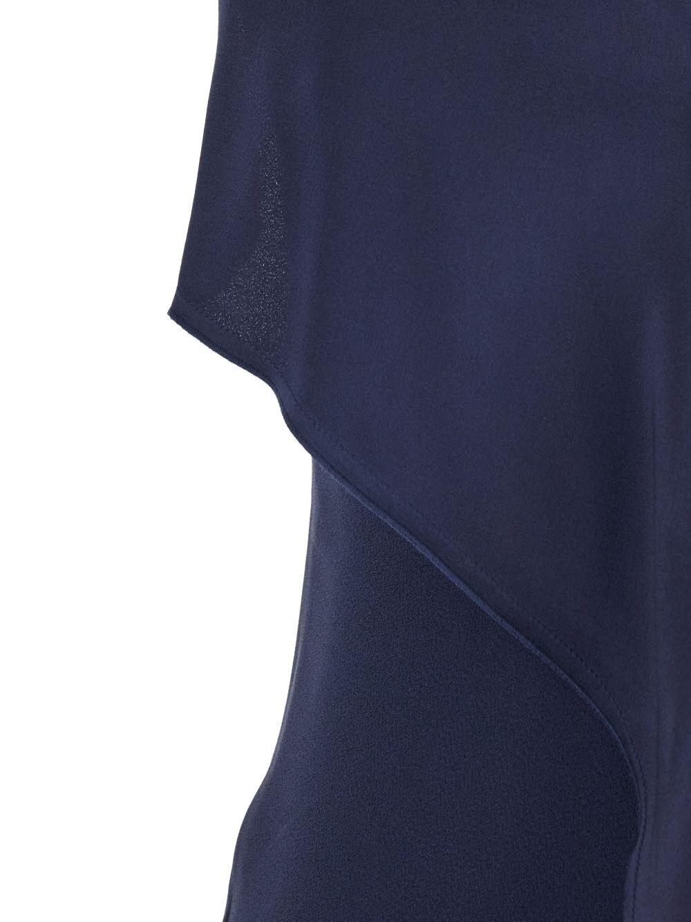 VICTORIA BECKHAM Abito lungo drappeggiato blu navy 