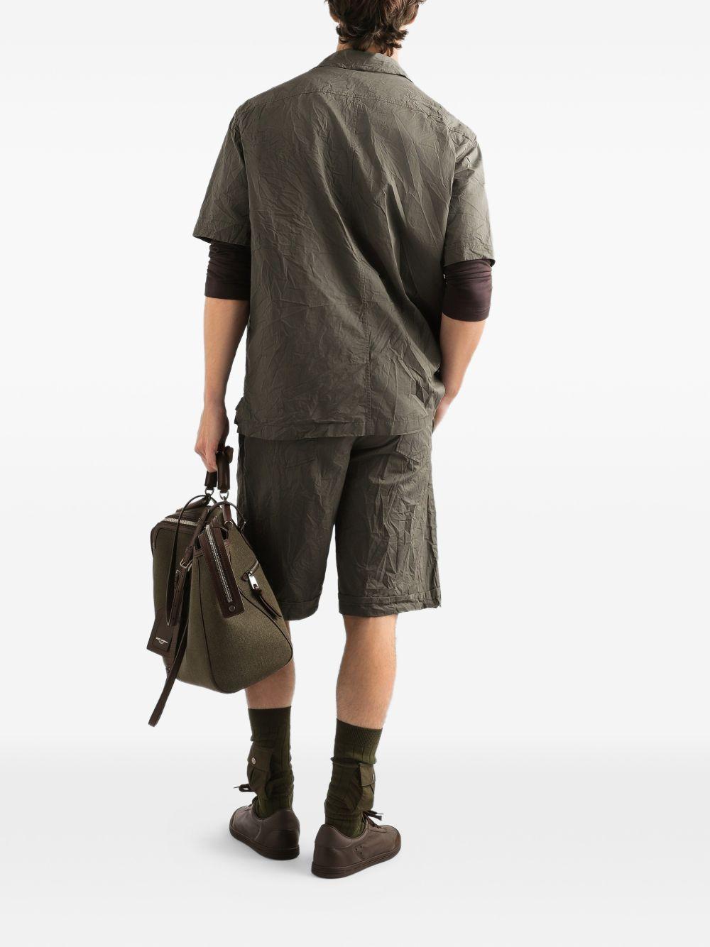 DOLCE e GABBANA Camicia in cotone grigio con effetto crinkled 