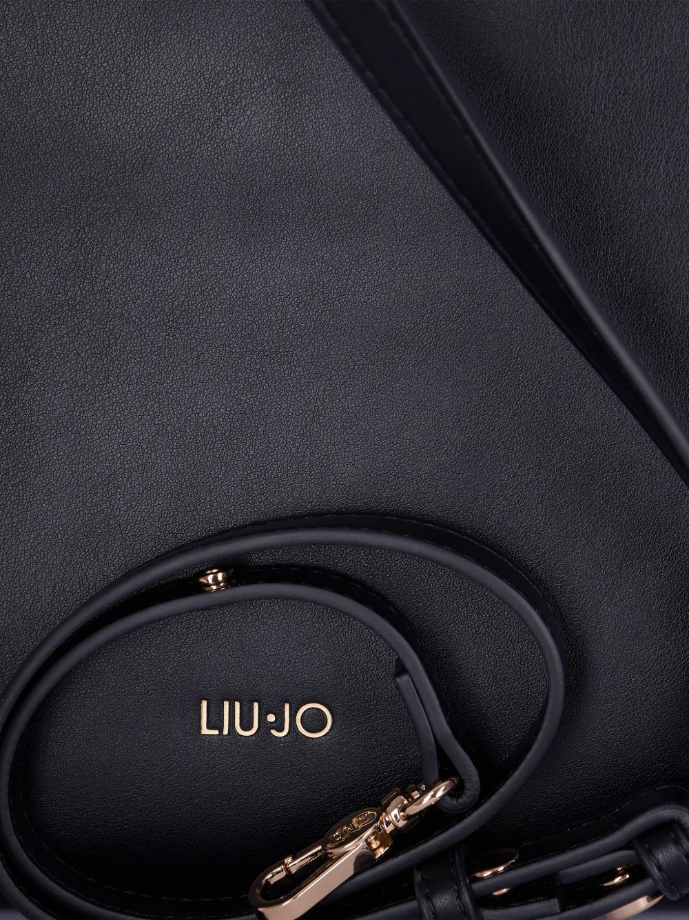 LIUJO Borsa a secchiello nera con coulisse 
