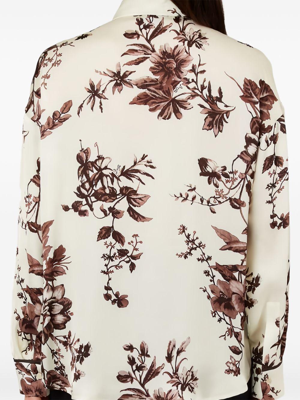 LIUJO Camcia con stampa floreale marrone 