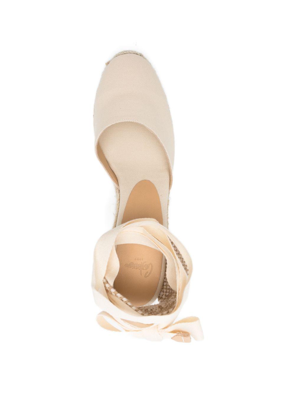 CASTANER Sandali avorio con zeppa 'Carina' 