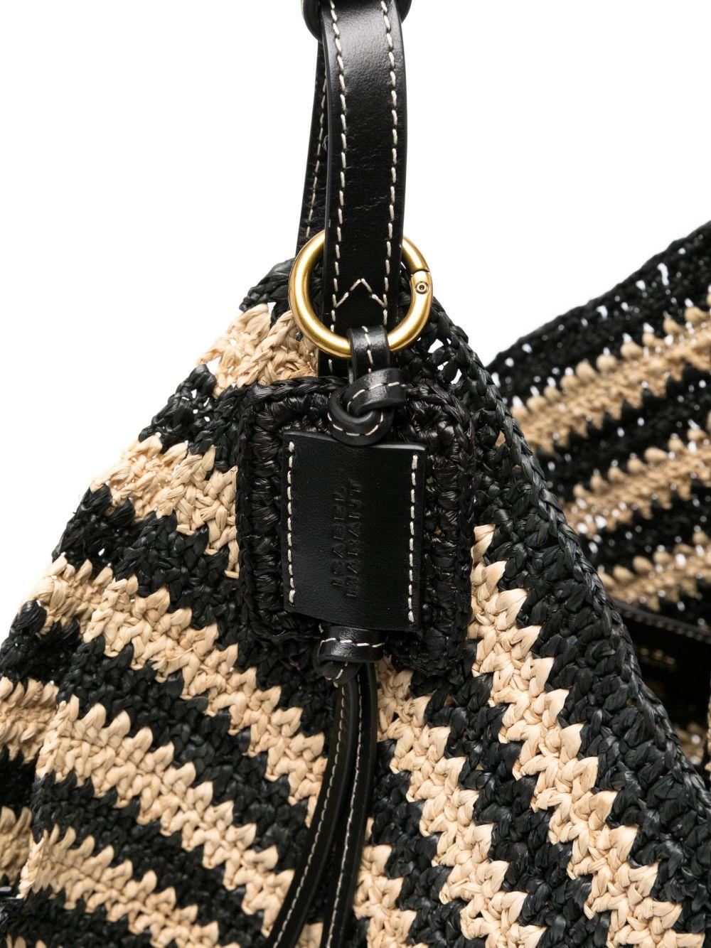 ISABEL MARANT Borsa a spalla in rafia e pelle 