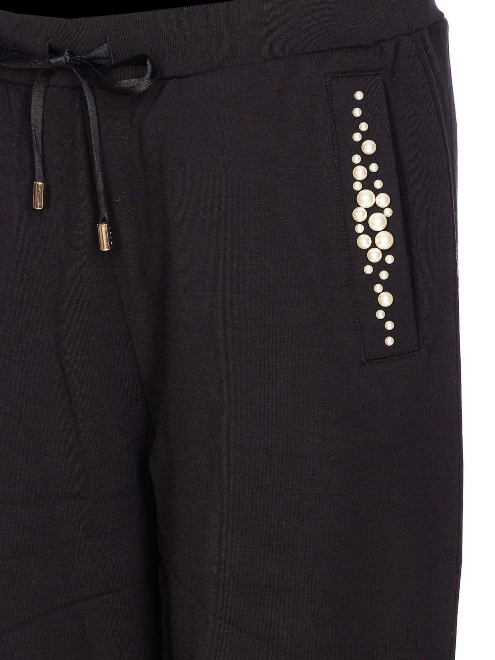 LIUJO Pantaloni neri con tasche impreziosite 