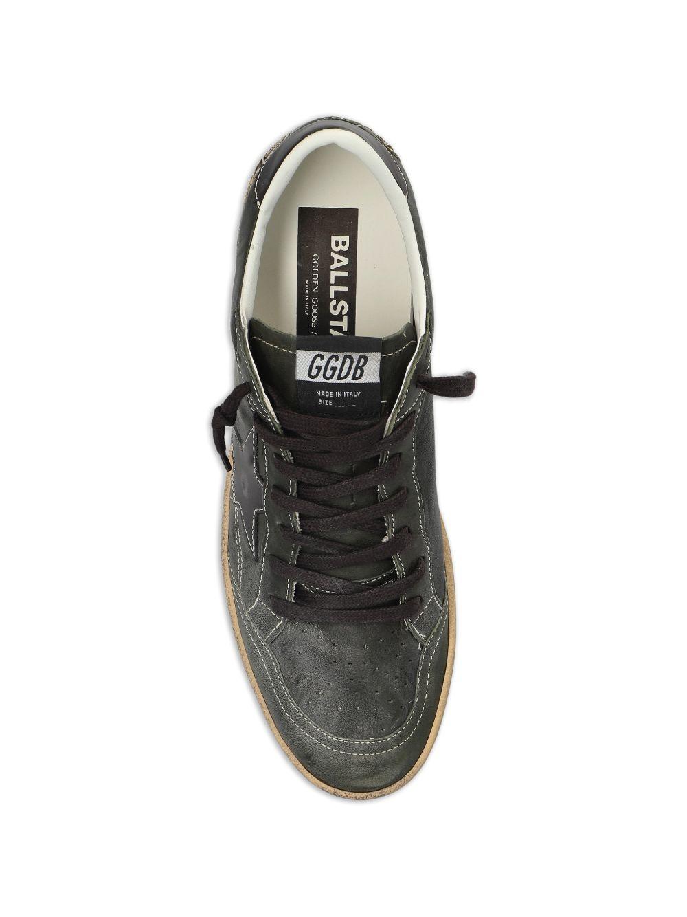 GOLDEN GOOSE Sneakers Ball Star verdi in pelle con dettagli effetto vintage 