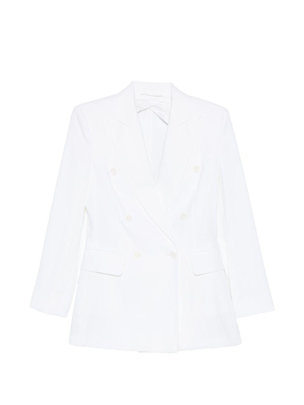 MAX MARA Blazer Pagella in cotone bianco doppiopetto 