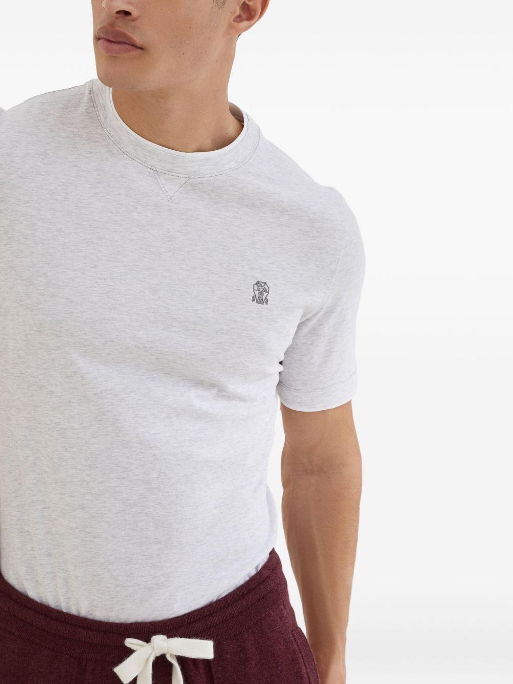 BRUNELLO CUCINELLI T-shirt con logo ricamato sul petto 