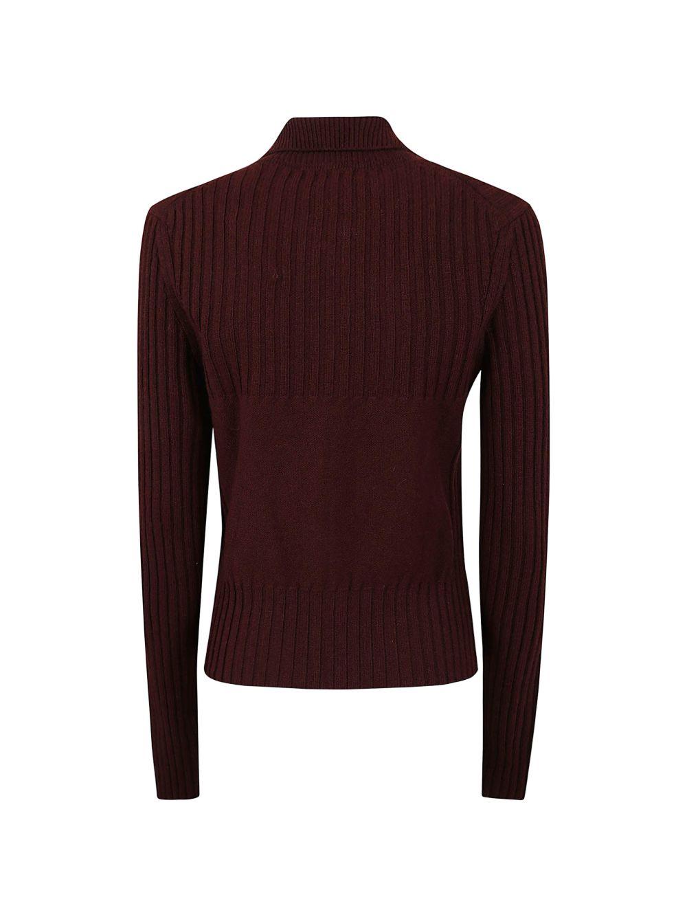 VICTORIA BECKHAM Maglia a coste in lana merino con zip e colletto 