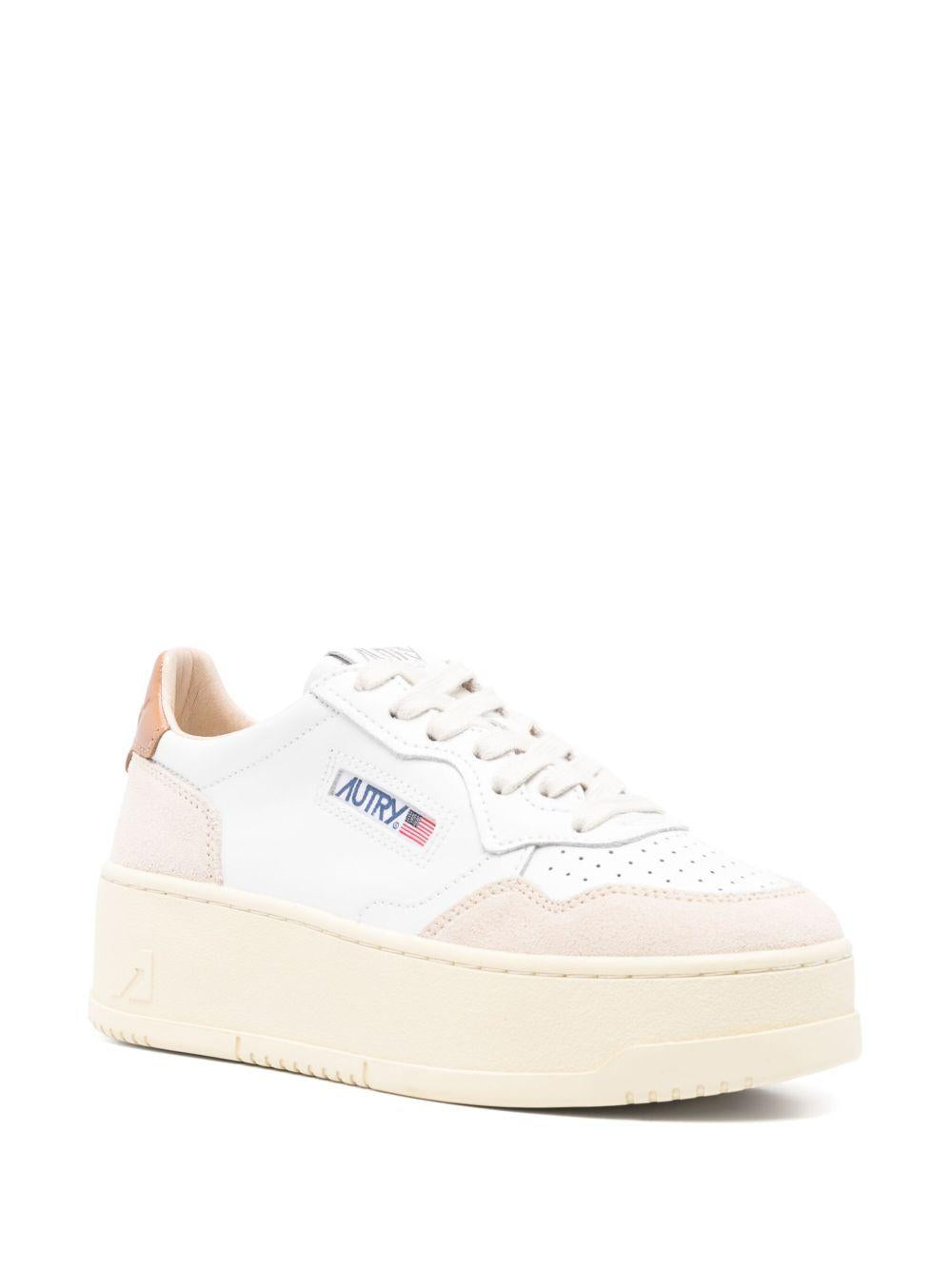 AUTRY Sneakers 'Medialist' platform bianco e arancione 