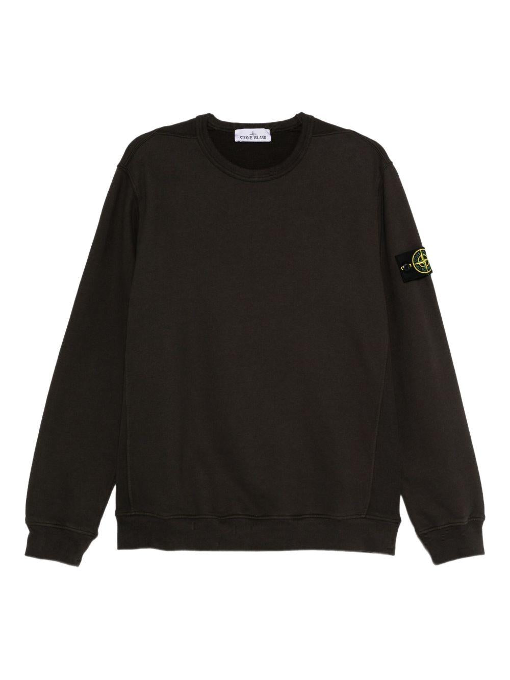STONE ISLAND Felpa girocollo con patch logo<BR/> 