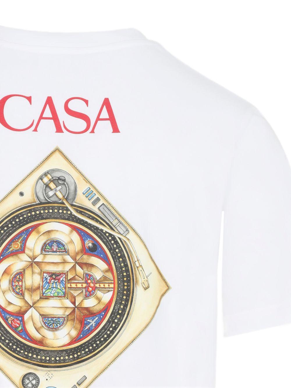 CASABLANCA T-shirt bianca con stampa grafica 