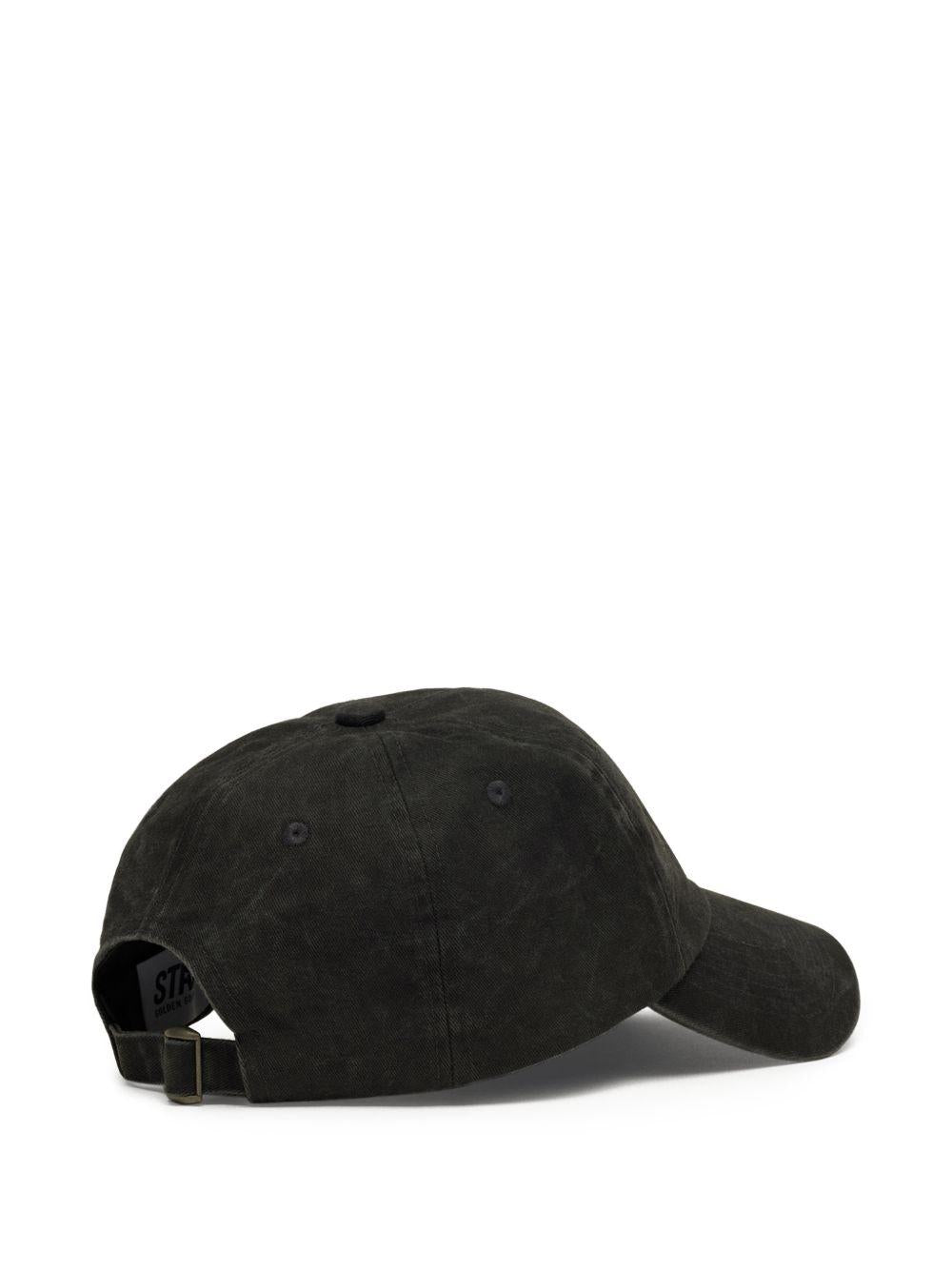 GOLDEN GOOSE Cappello da baseball in cotone nero 