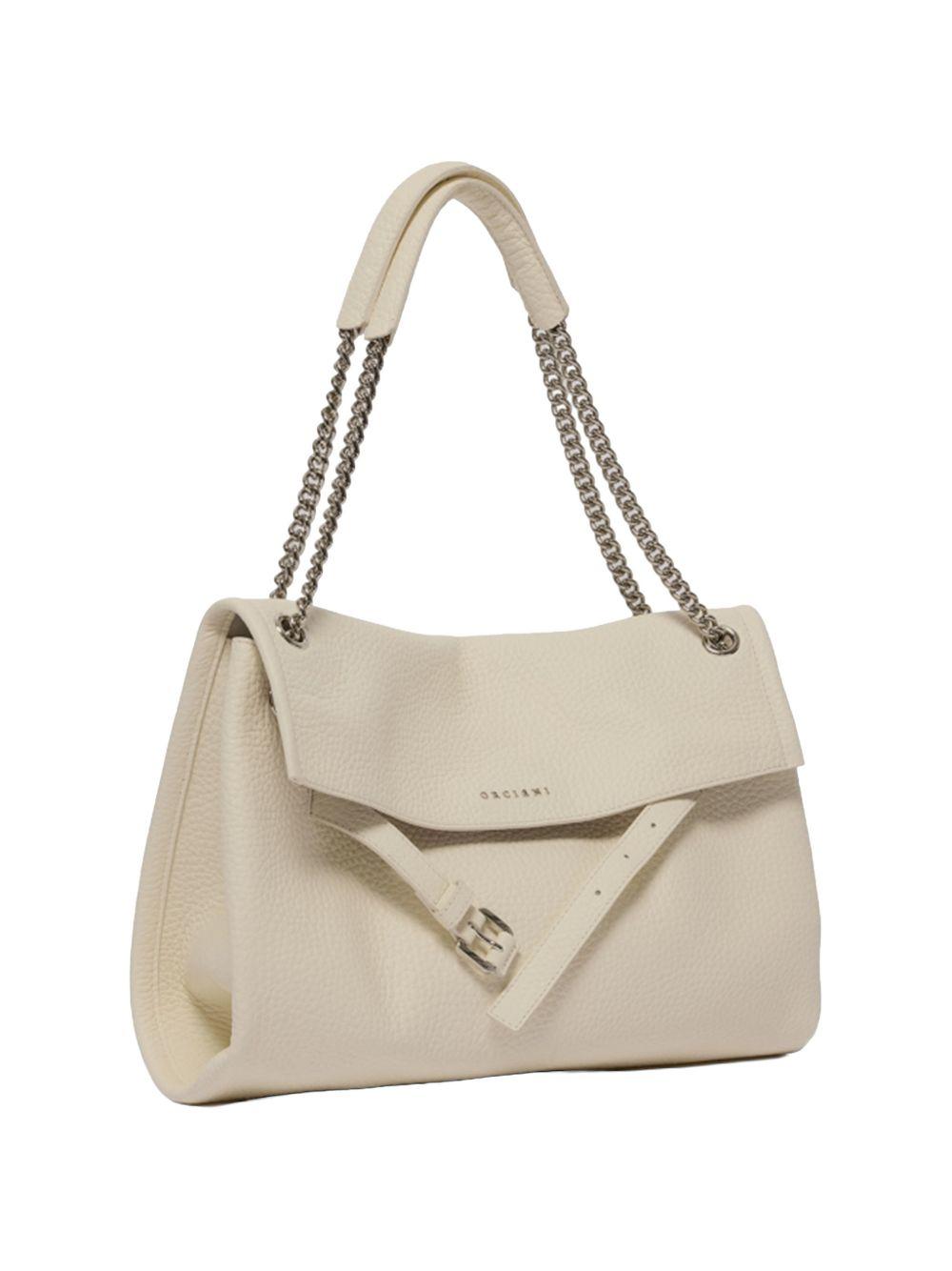 ORCIANI Borsa Soft in pelle bianca 
