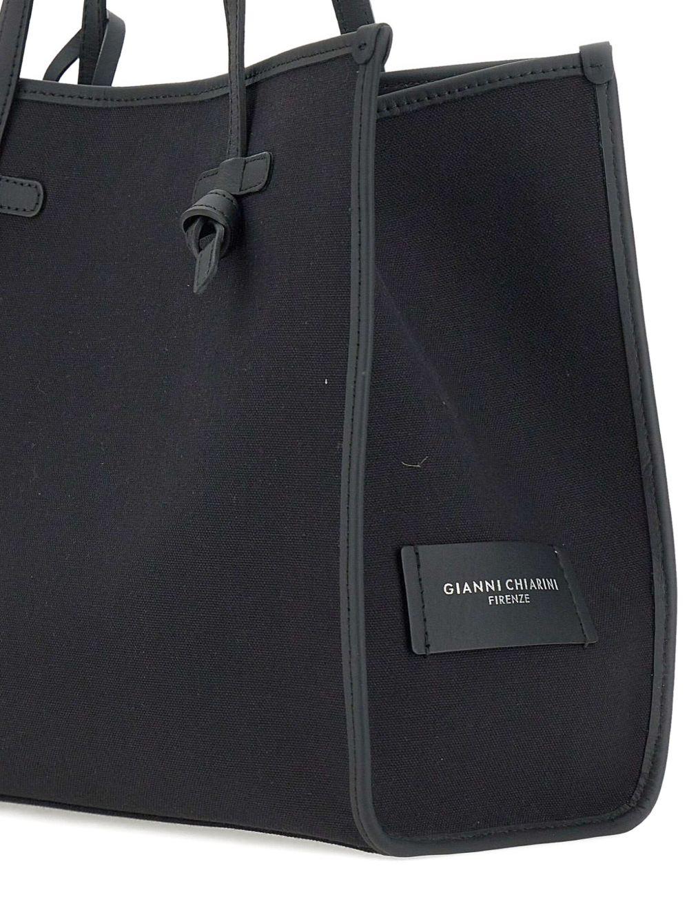 GIANNI CHIARINI Borsa shopping Marcella in cotone grigio scuro 