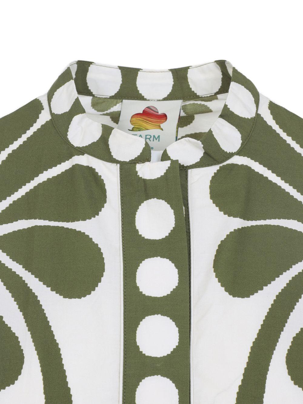 FARM RIO Abito con stampa floreale in cotone verde 