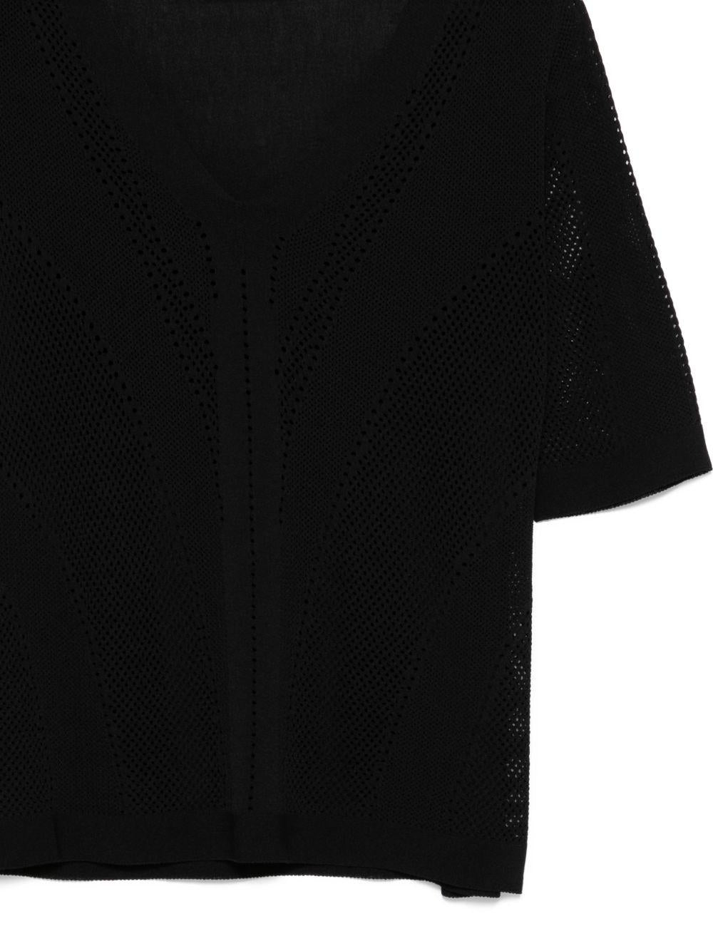 D EXTERIOR Maglia nera con scollo a V 