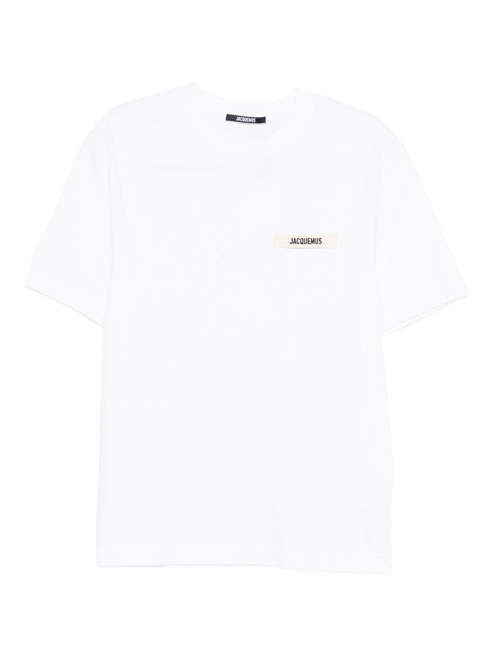 JACQUEMUS T-shirt Gros Grain bianca in cotone 