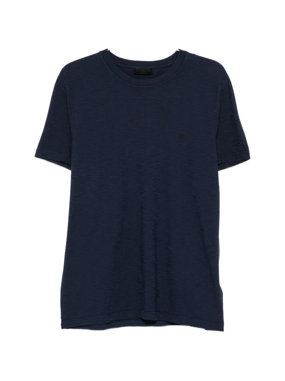 DONDUP T-shirt in cotone blu con logo 