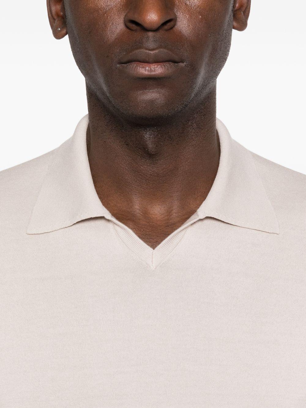 BRUNELLO CUCINELLI Polo in morbido cotone beige 