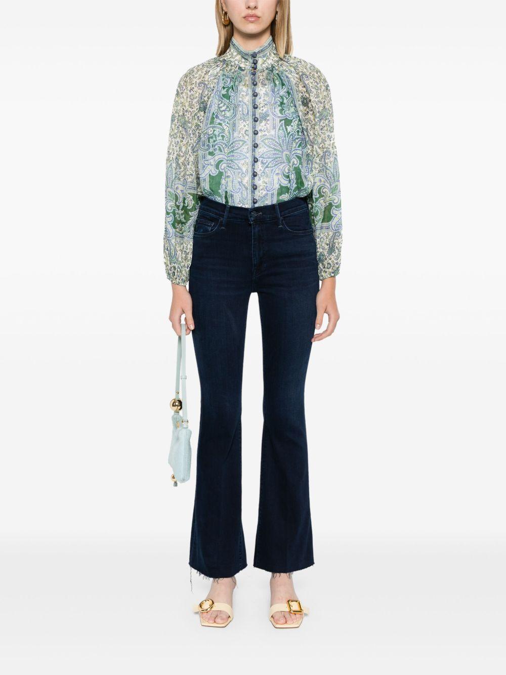 MOTHER Jeans a zampa The Weekender Fray blu 