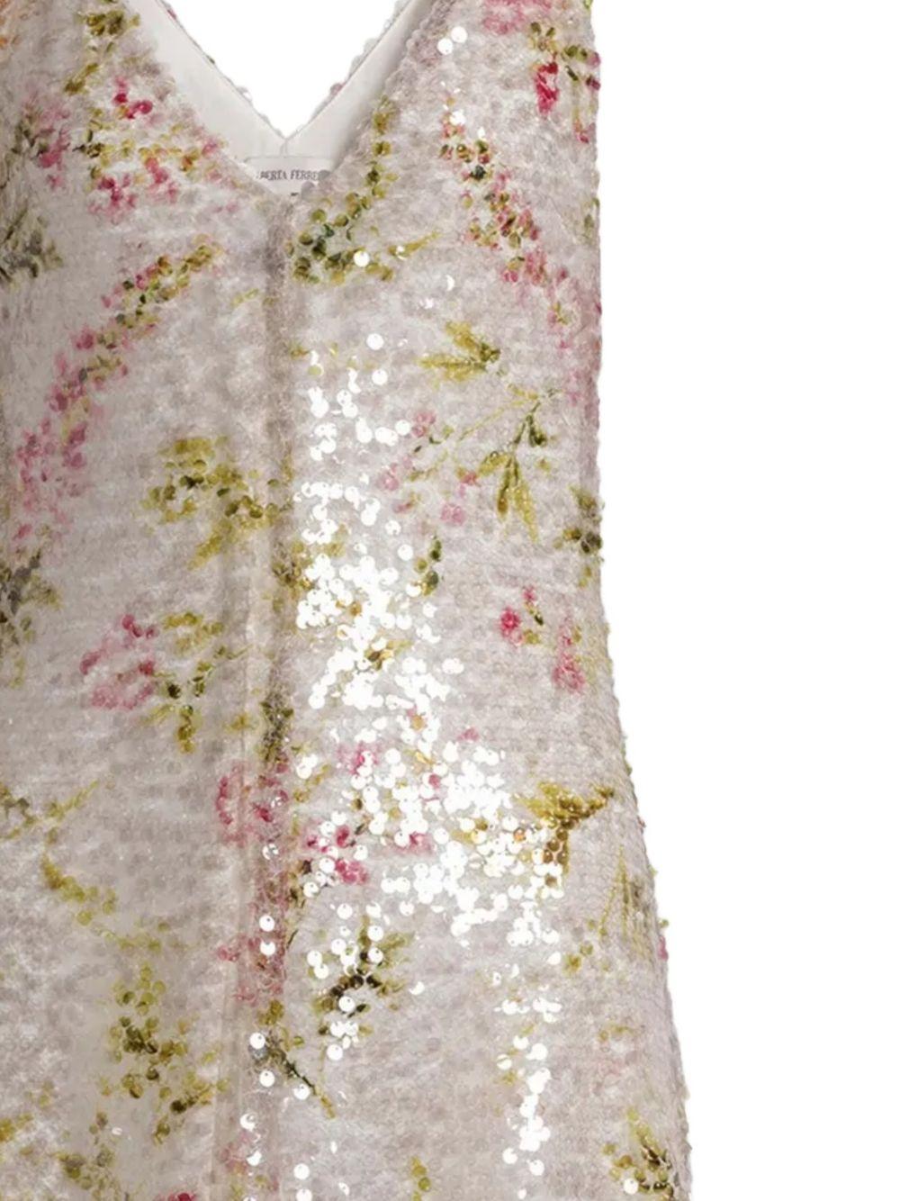 ALBERTA FERRETTI Abito lungo con paillettes effetto floreale 
