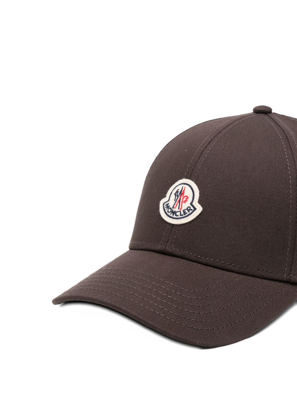MONCLER Cappellino baseball in gabardine di cotone con logo ricamato 
