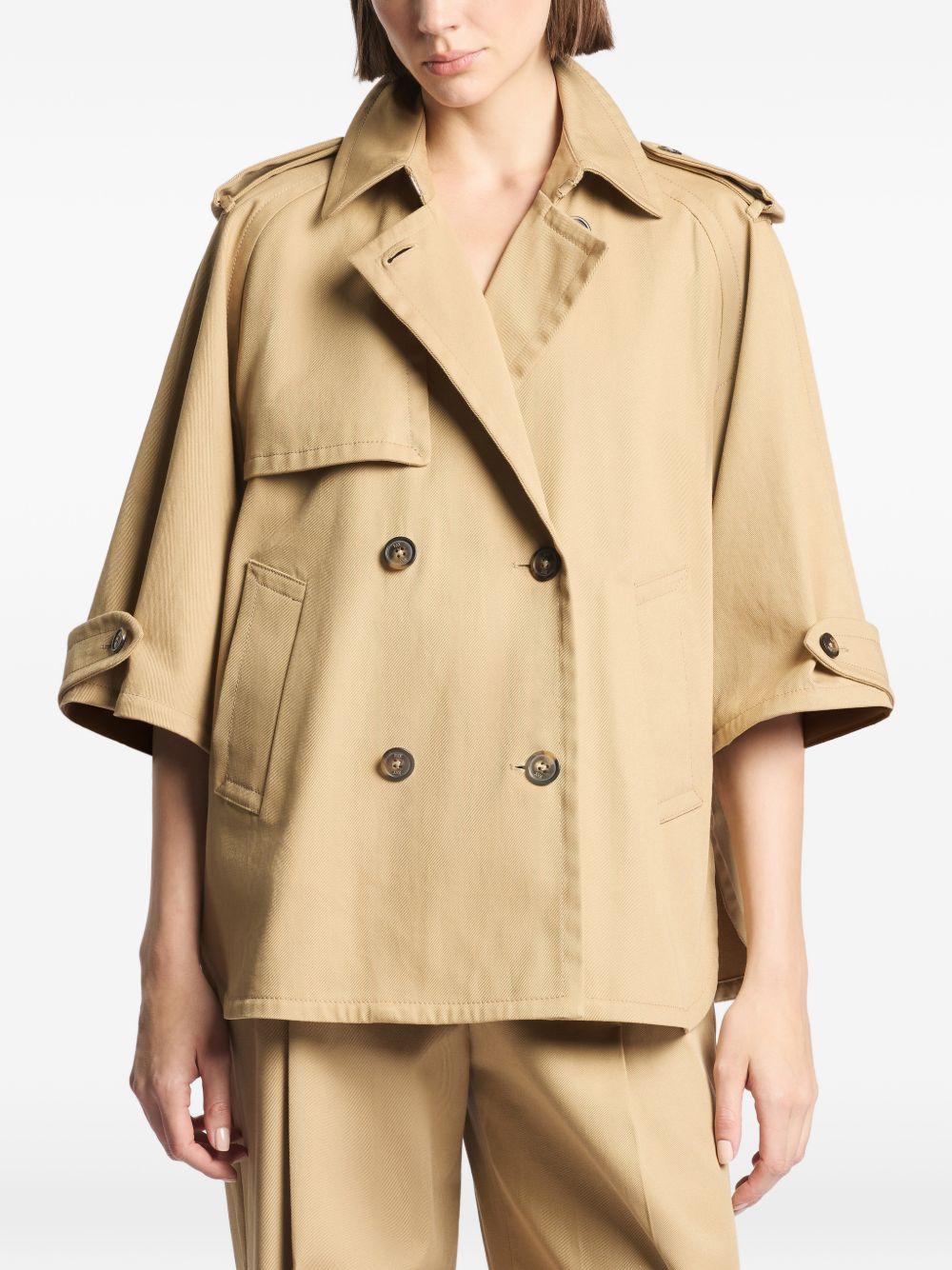 FAY Trench caban doppiopetto in cotone beige 
