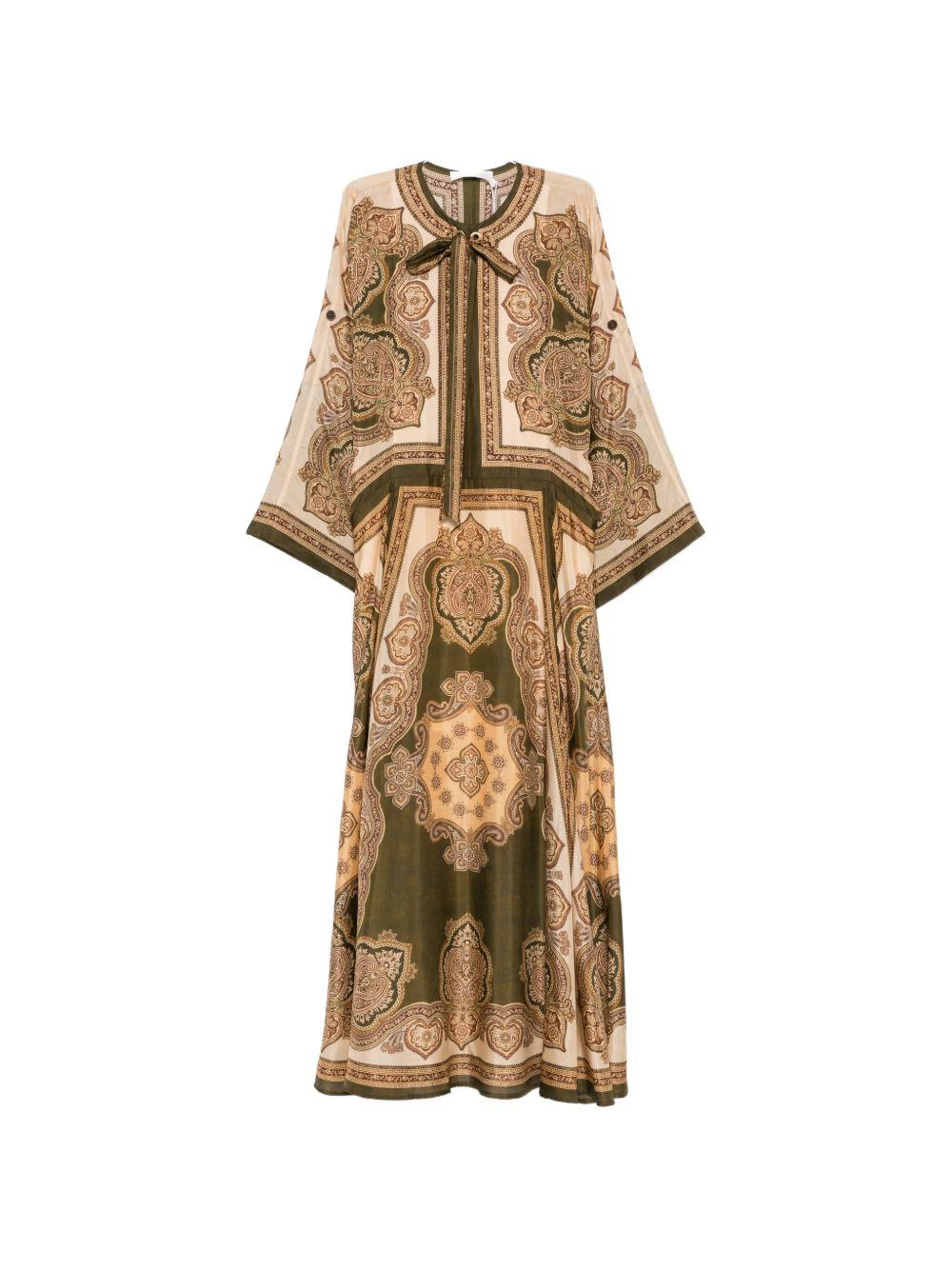 ZIMMERMANN Abito midi Mahon con stampa 