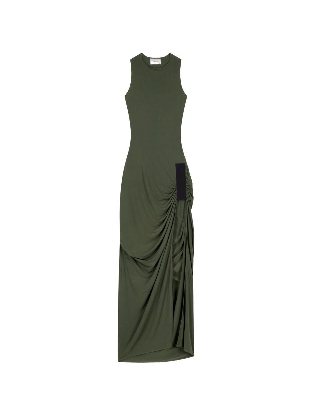 COPERNI Abito Taped Suspended drappeggiato in tessuto verde 
