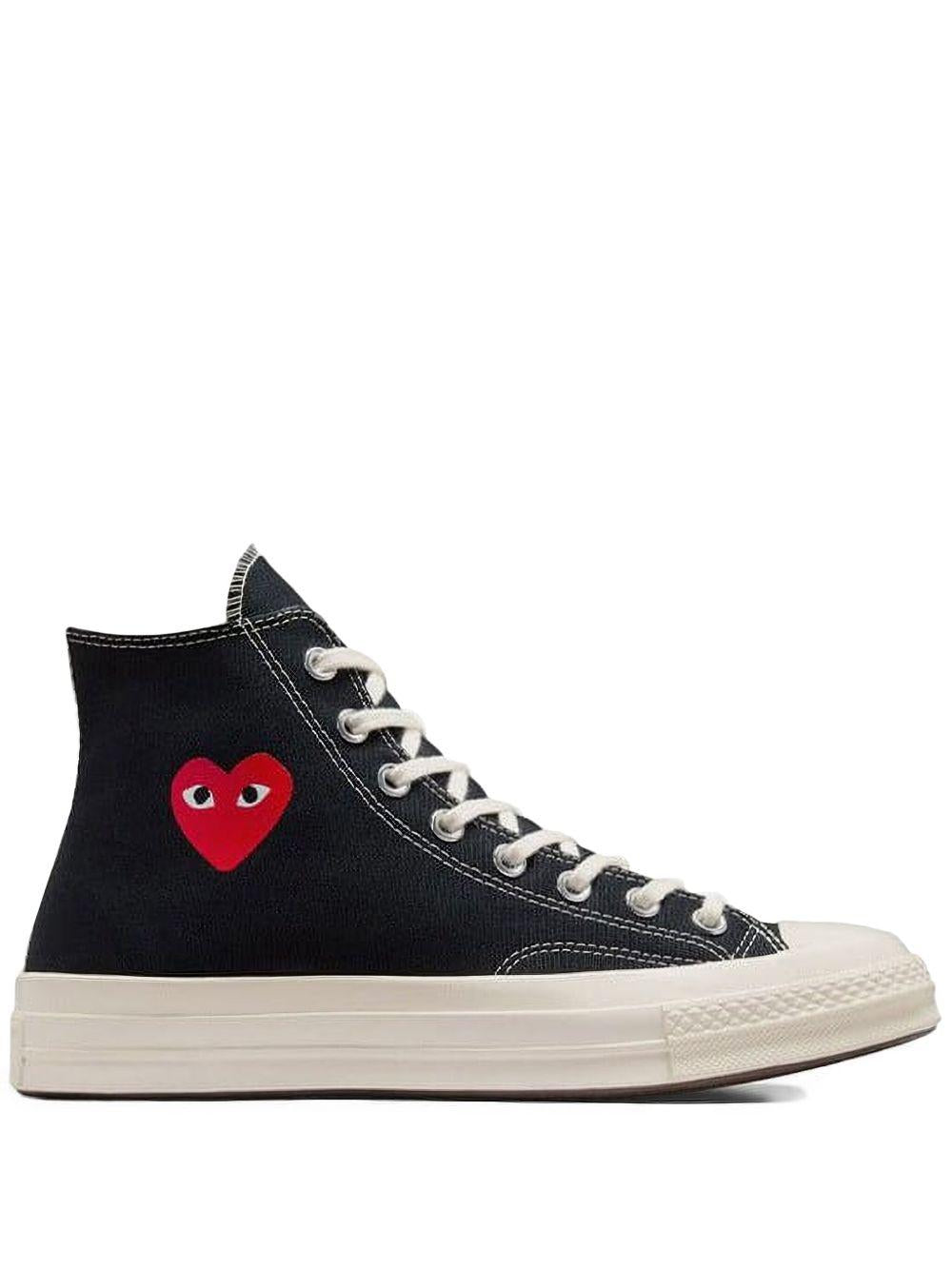 COMME DES GARCONS PLAY Sneakers con cuore in cotone nero 