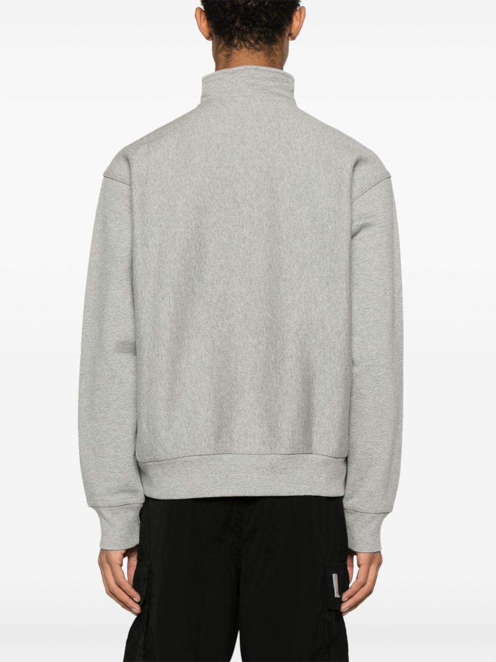CARHARTT WIP Felpa grigia in cotone con logo 