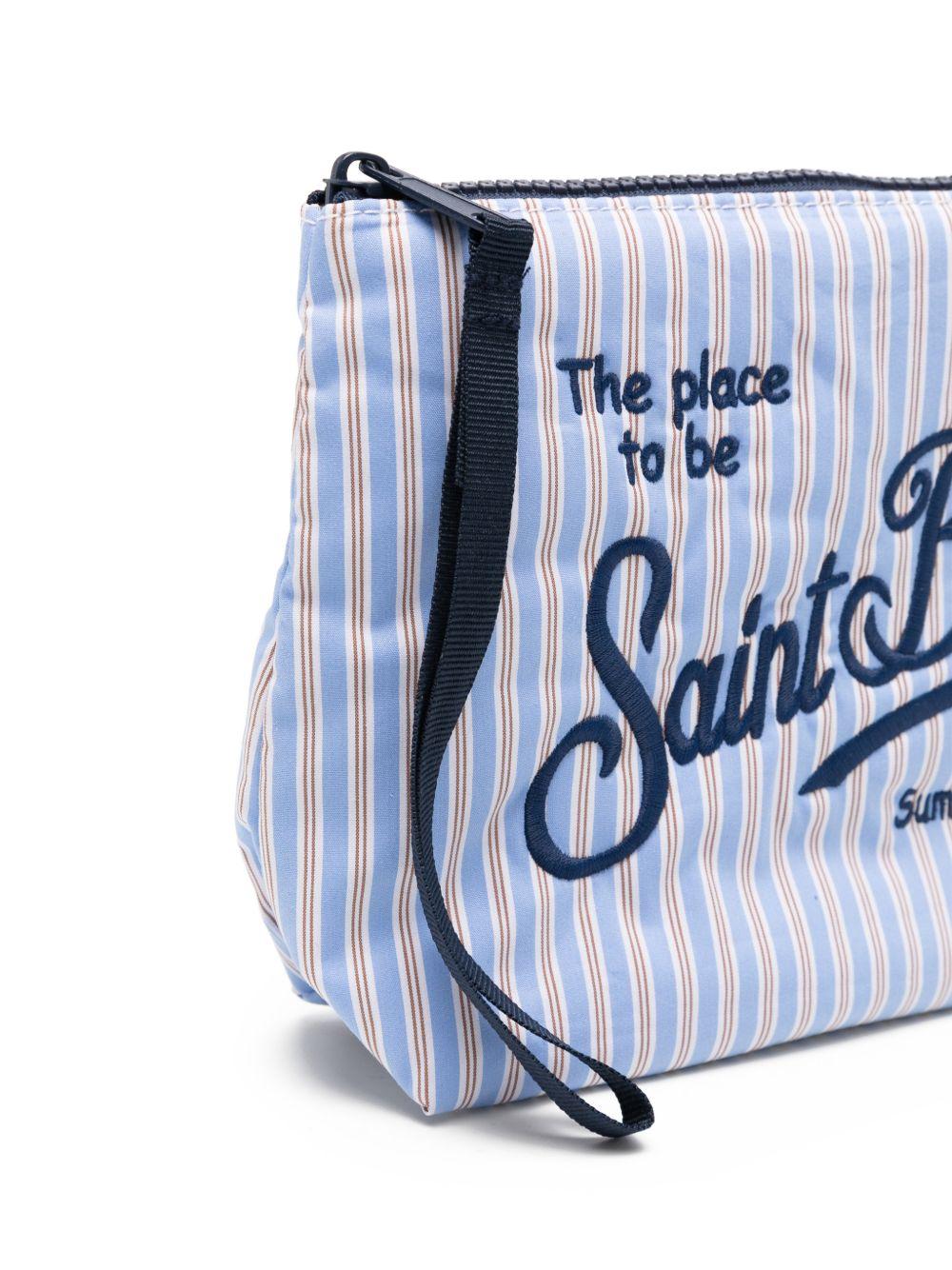 MC2 SAINT BARTH Pochette Aline Cotton azzurra a righe 