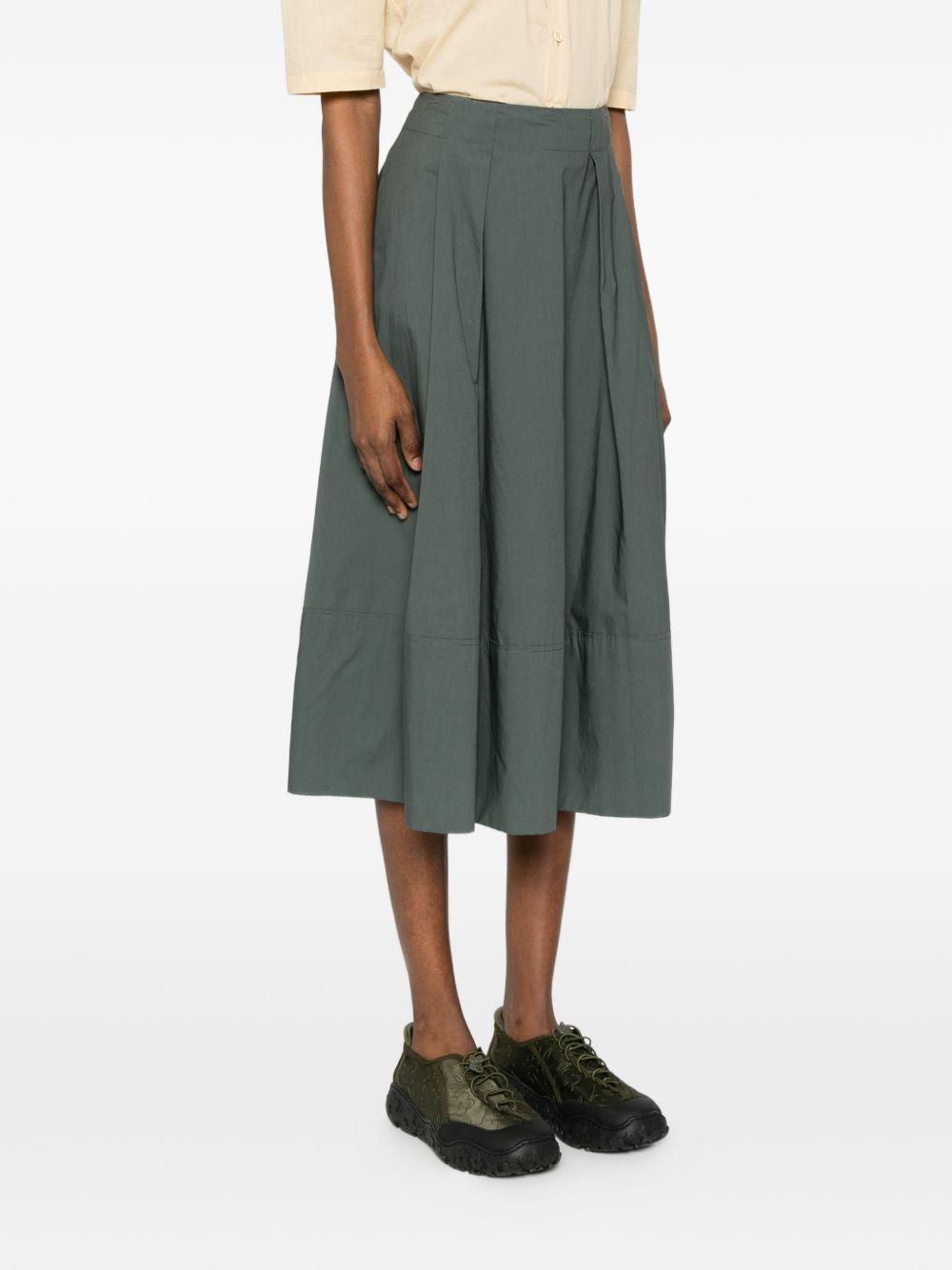 WOOLRICH Gonna midi in cotone verde scuro 