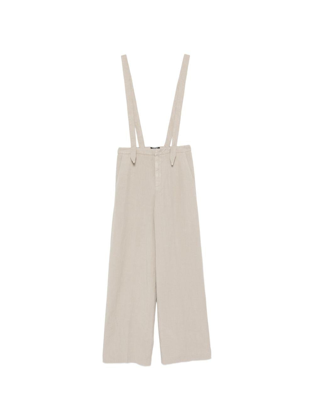 DONDUP Salopette beige con gamba ampia 