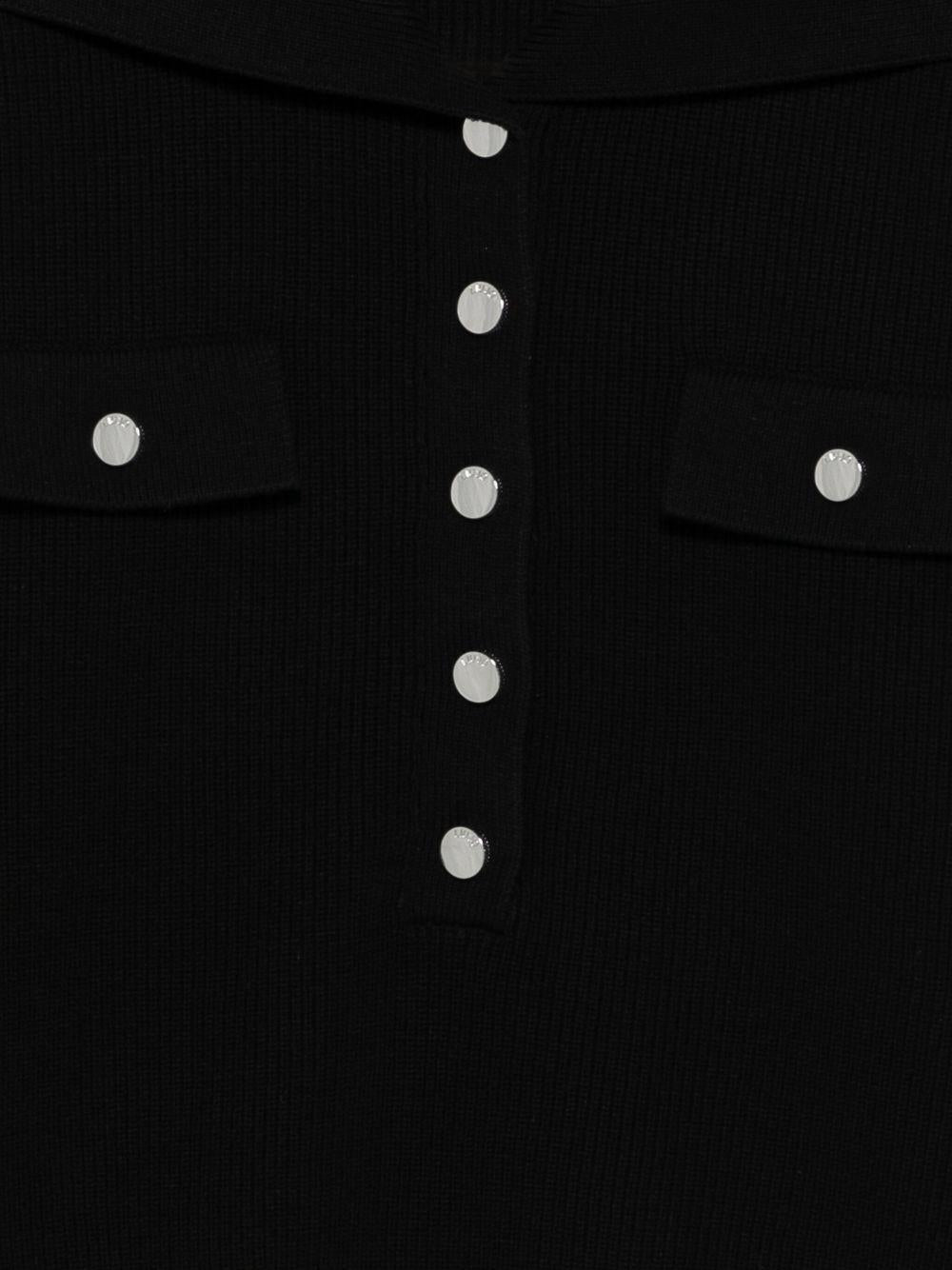 LIUJO Maglia girocollo nera con tasche 