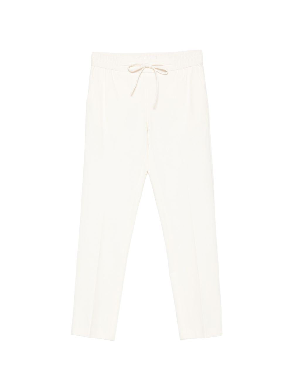 CIRCOLO 1901 Pantaloni in cotone elasticizzato bianco con coulisse 