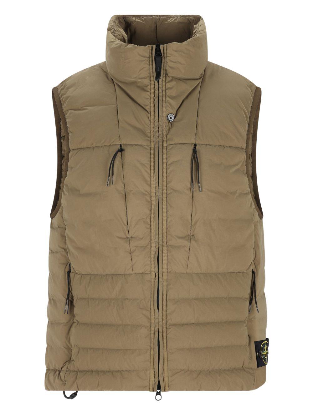 STONE ISLAND Gilet verde con tasche 
