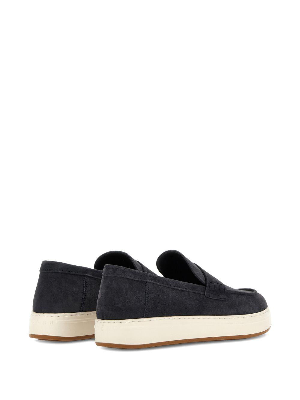 HOGAN Mocassini H-TV in pelle scamosciata blu 