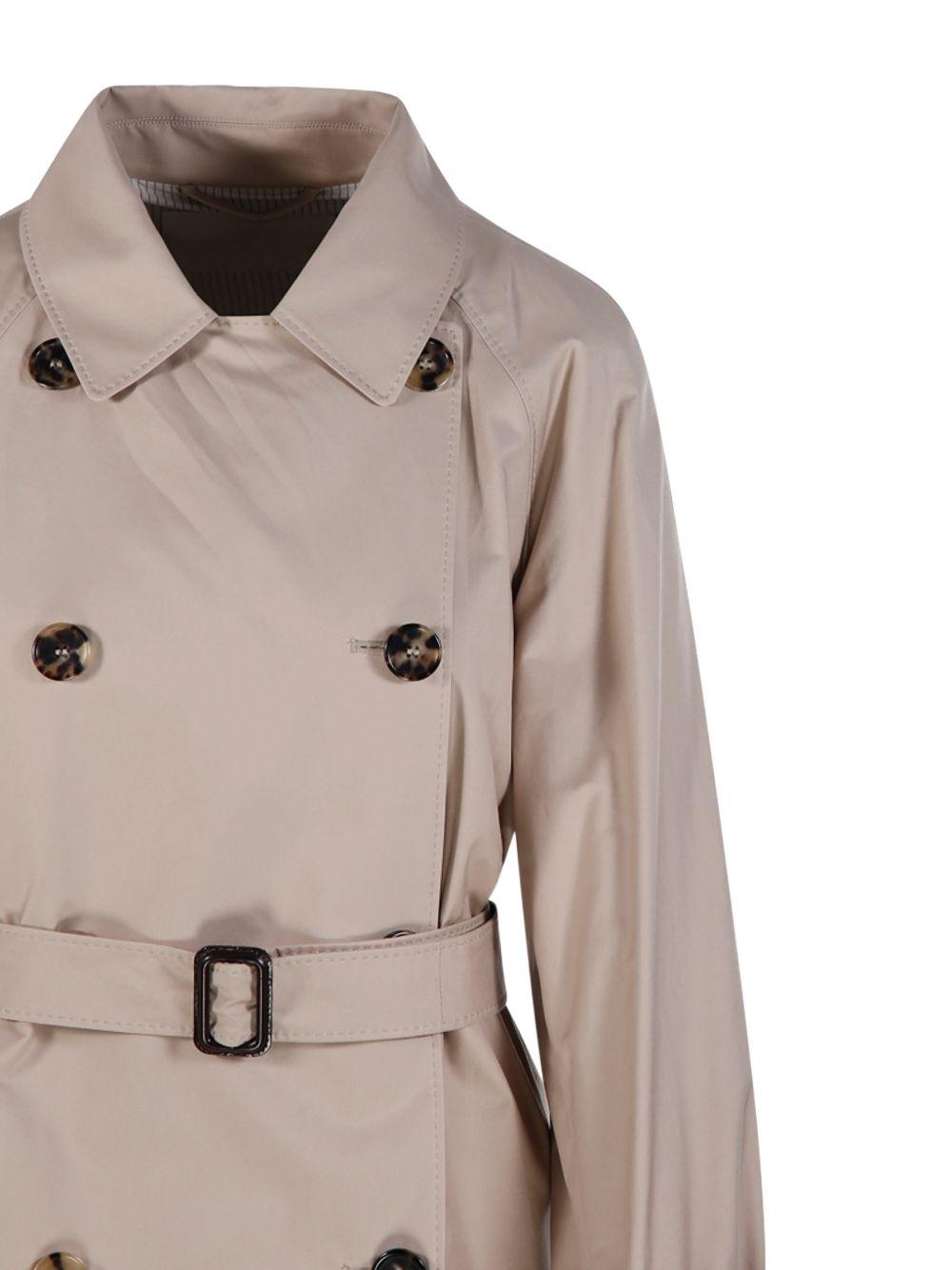 MAX MARA THE CUBE Trench Calle doppiopetto beige con cintura 