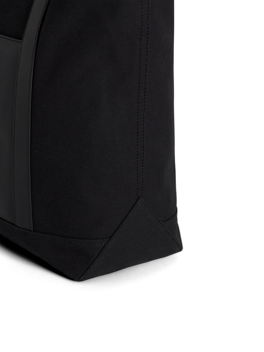 MAISON KITSUNE Borsa a mano con tasca esterna e logo ricamato nero 